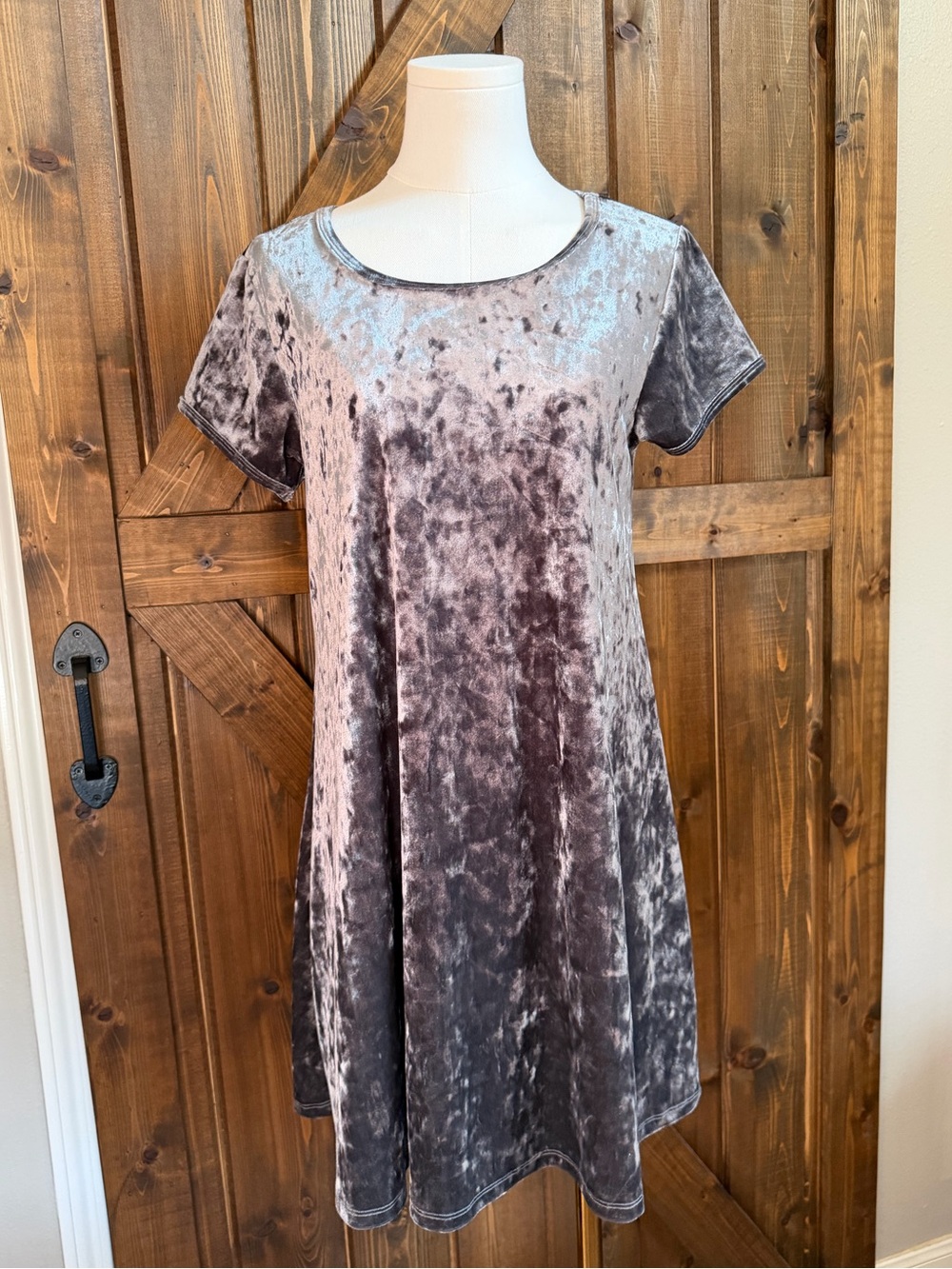 Z Supply Velvet Dress Sz Small Silver Crushed Velour Holiday Christmas Party NWT